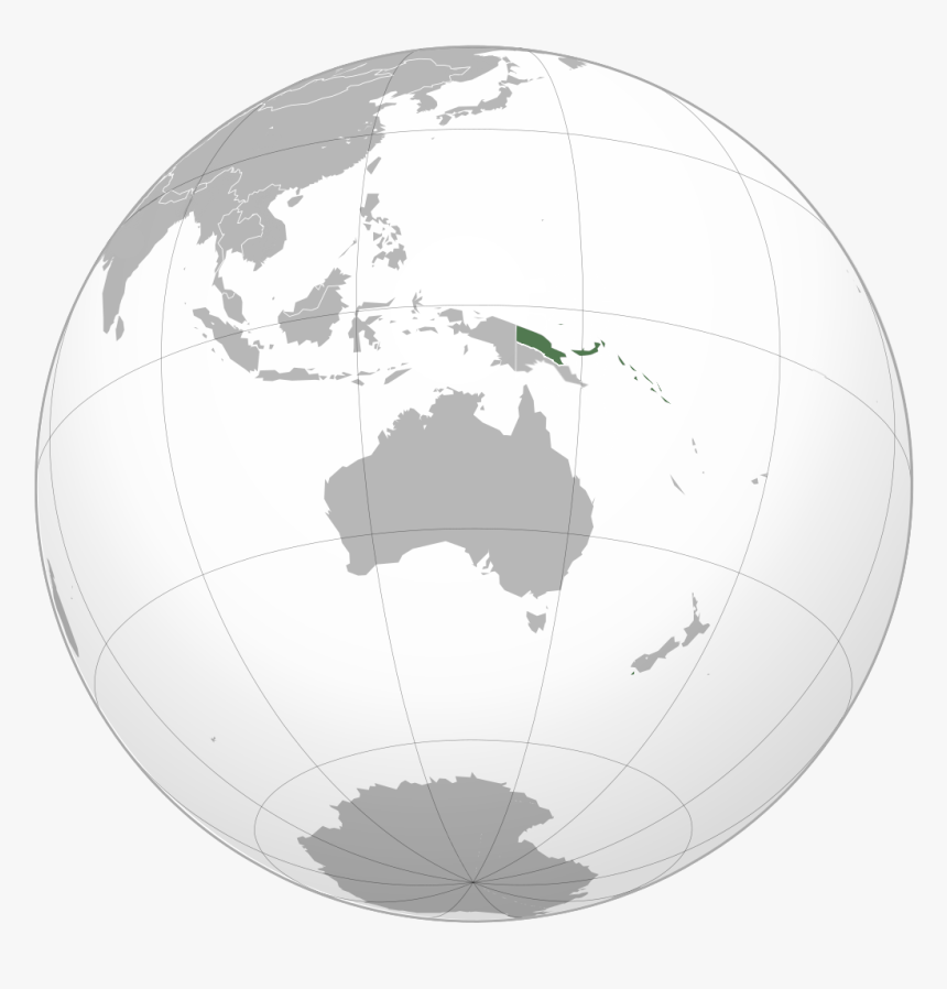 German New Guinea - Australia On Globe Transparent, HD Png Download, Free Download