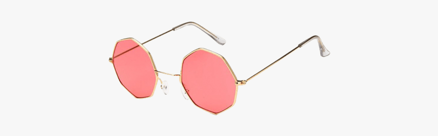 Geometric Metal Frame Sunglasses Lavender Light Pink - Red Round Glasses Png, Transparent Png, Free Download