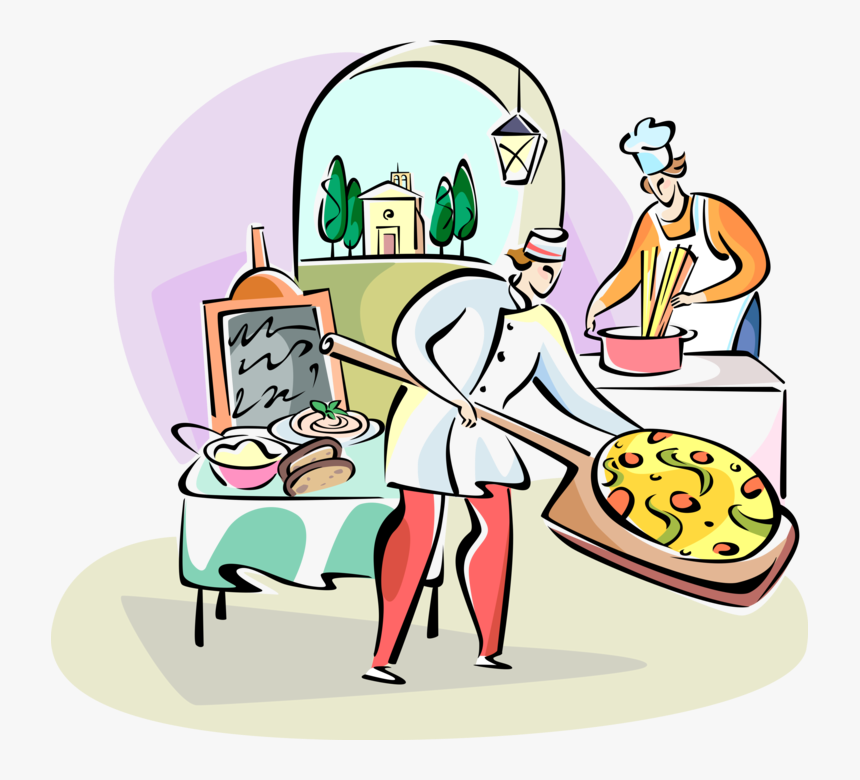 Vector Illustration Of Italian Cuisine Restaurant Chefs, HD Png Download, Free Download