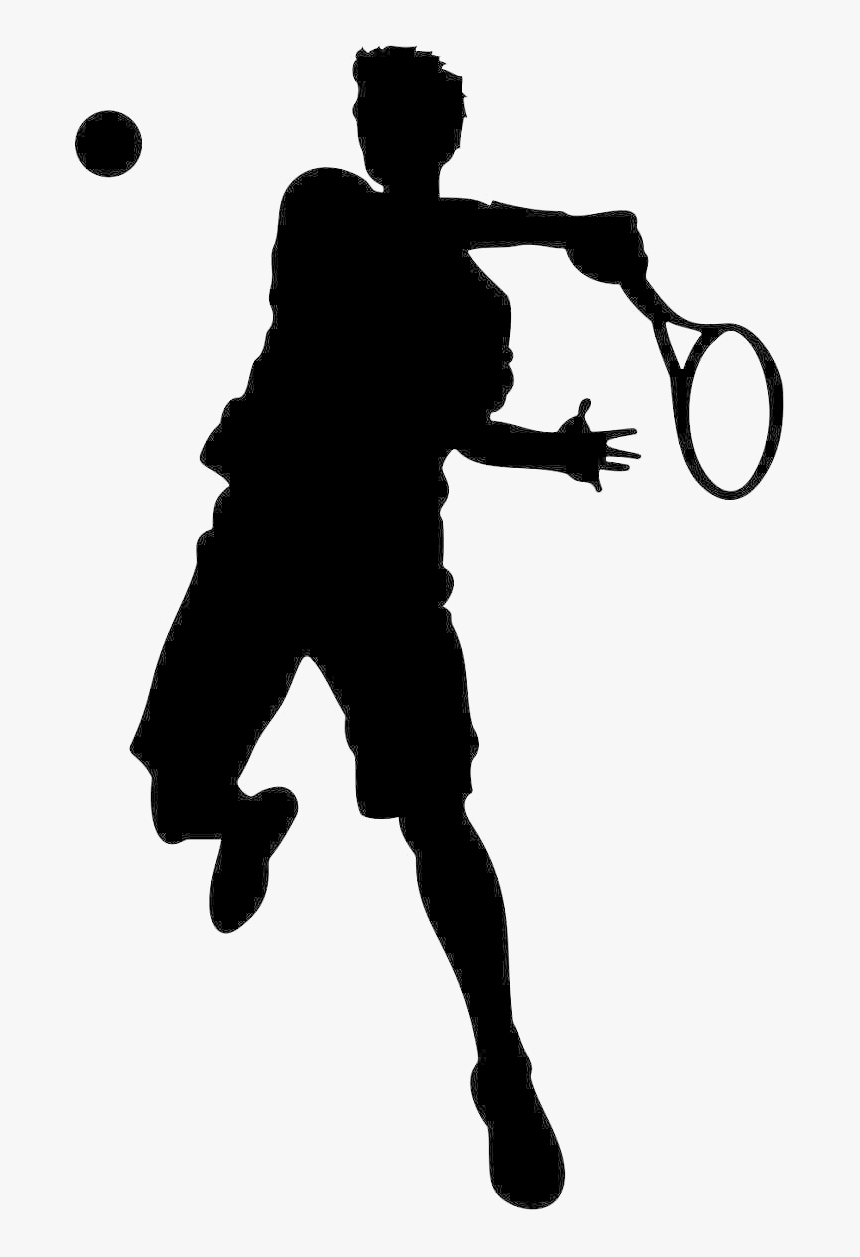 Transparent Play Tennis Clipart - Transparent Tennis Player Silhouette, HD Png Download, Free Download