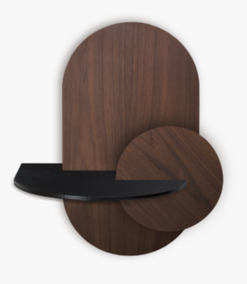 Alba L, Walnut Oval, Black Cover And Round Walnut Front - Plywood, HD Png Download, Free Download