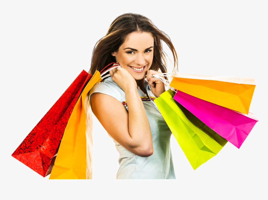 Girl With Shopping Bags Png, Transparent Png, Free Download