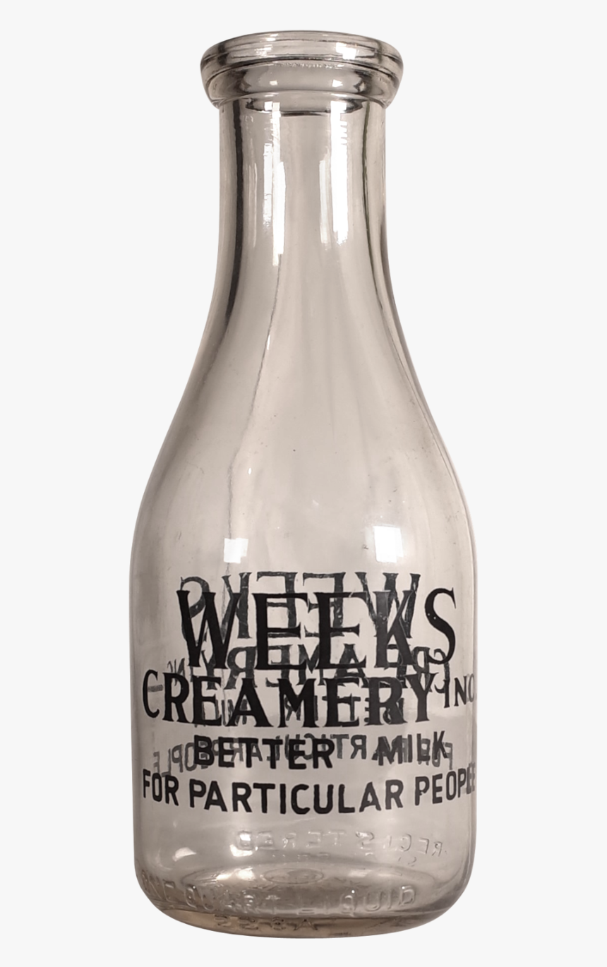 Edwardian Milk Bottle - Glass Bottle, HD Png Download, Free Download