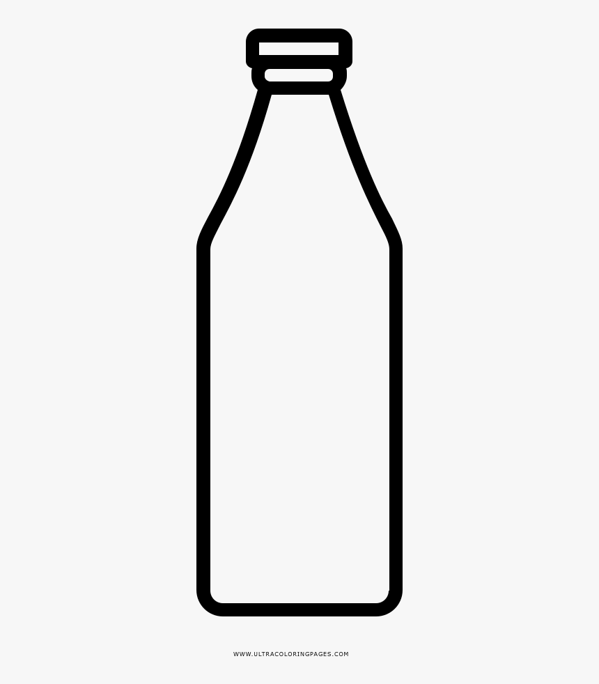 Milk Bottle Coloring Page - Glass Bottle, HD Png Download, Free Download