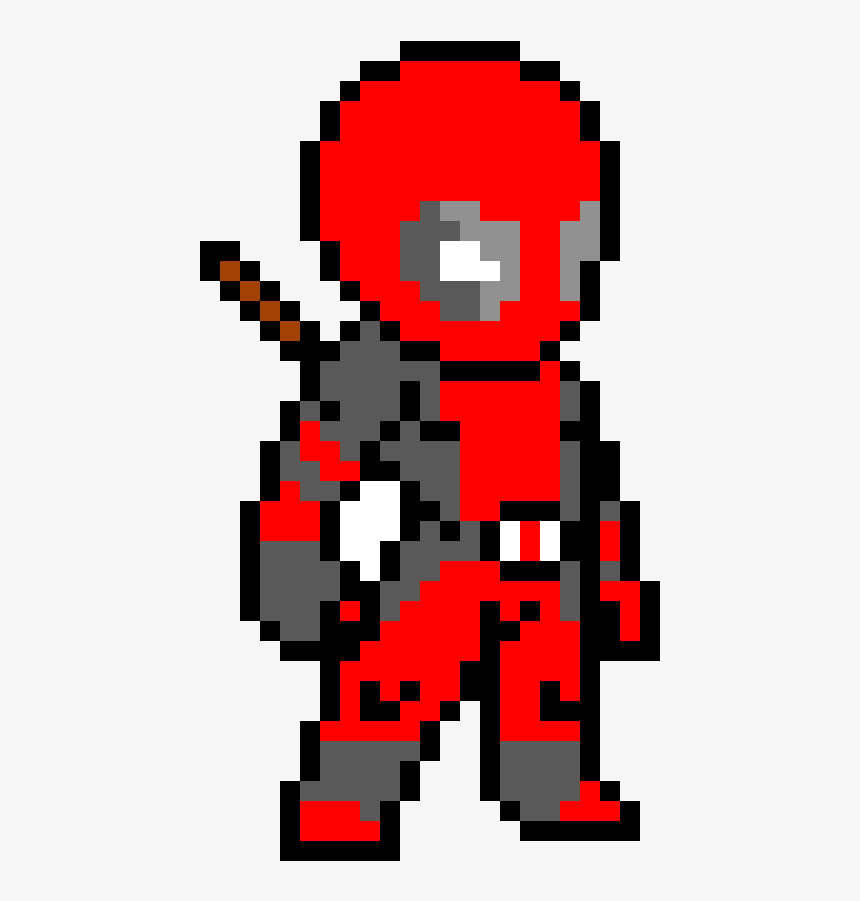 Deadpool Pixel Art , Png Download - Pixel Art Minecraft Deadpool, Transparent Png, Free Download