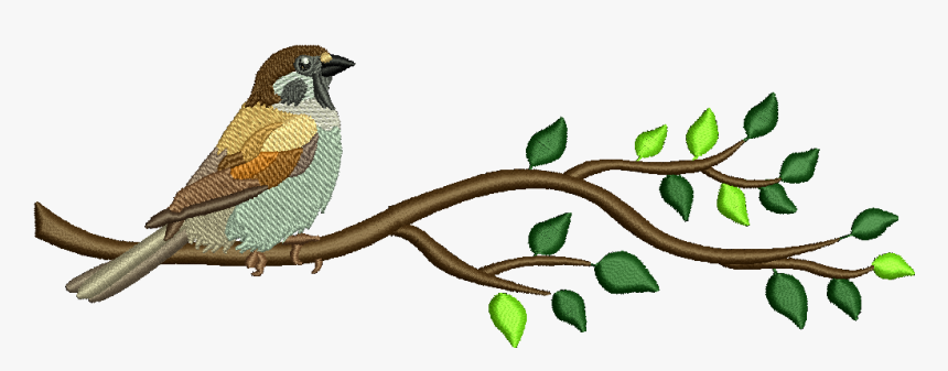 Sparrow Embroidery Design, HD Png Download, Free Download