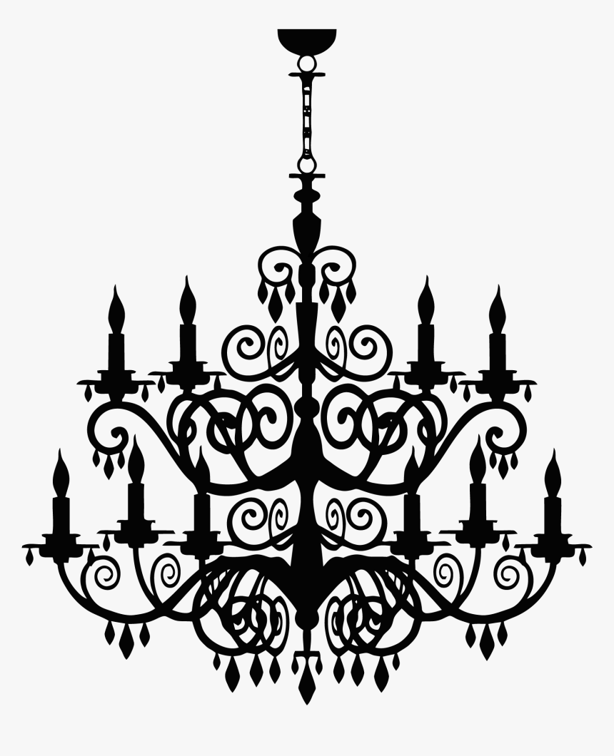 Fancy Light Png Photos - Black And White Chandelier Print, Transparent Png, Free Download