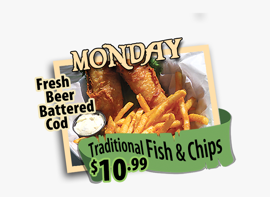 Fish And Chips Mondays - French Fries, HD Png Download, Free Download