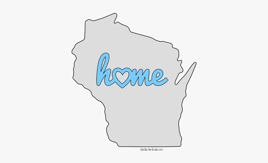 Wisconsin Home Heart Stencil Pattern Template Shape - Waukesha County 2016 Election Results, HD Png Download, Free Download