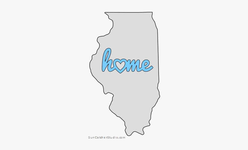Illinois Home Heart Stencil Pattern Template Shape - Cannabis, HD Png Download, Free Download