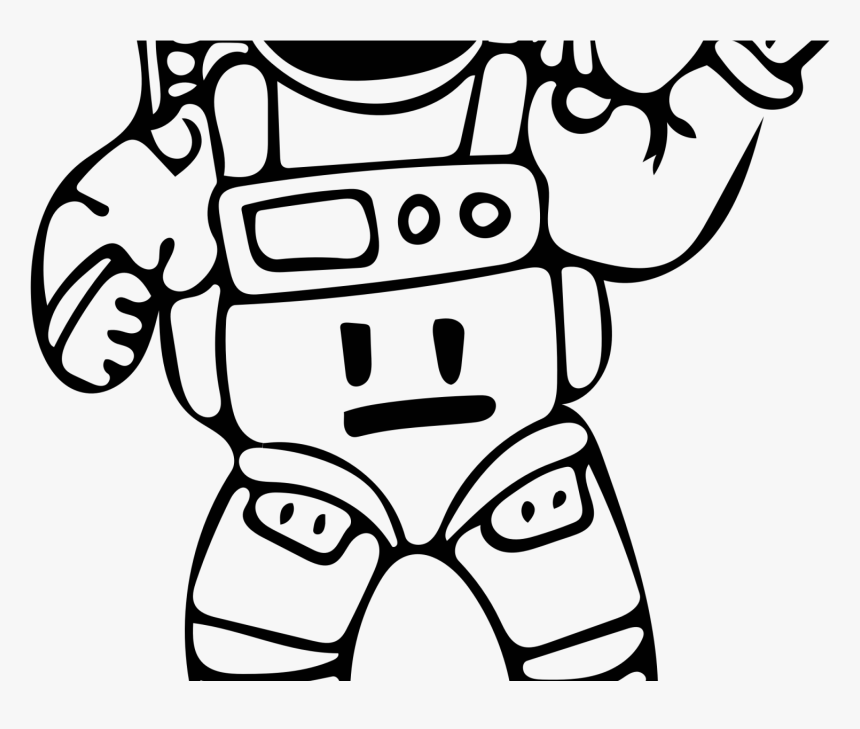 Astronaut Clipart Free Black And White , Png Download - Astronaut Black And White Clipart, Transparent Png, Free Download