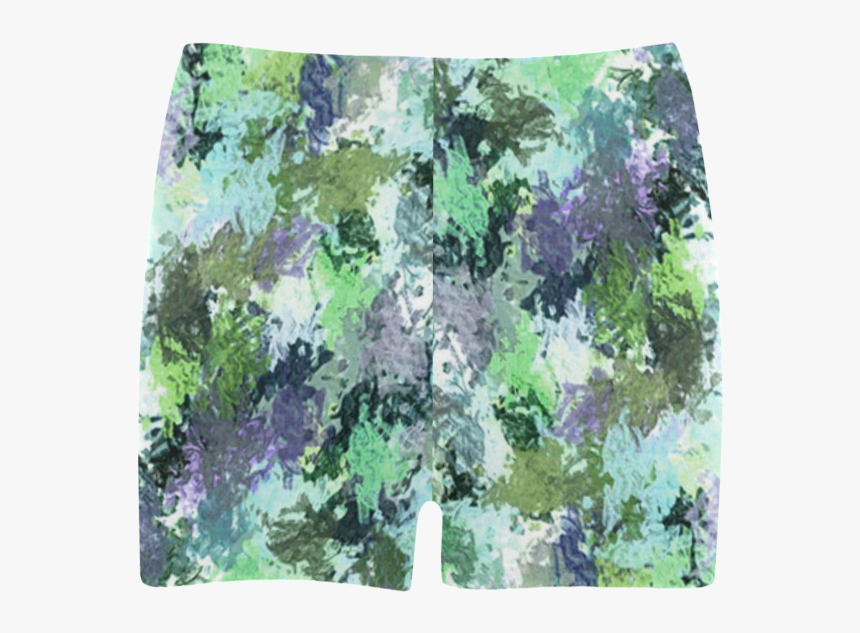 Green Paint Splatter Briseis Skinny Shorts - Board Short, HD Png Download, Free Download
