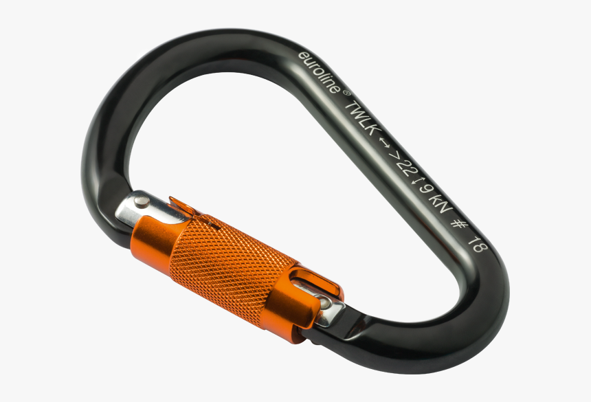 Tx Carabiner Twistlock Alu Hms Black/orange - Black And Orange Carabiner, HD Png Download, Free Download