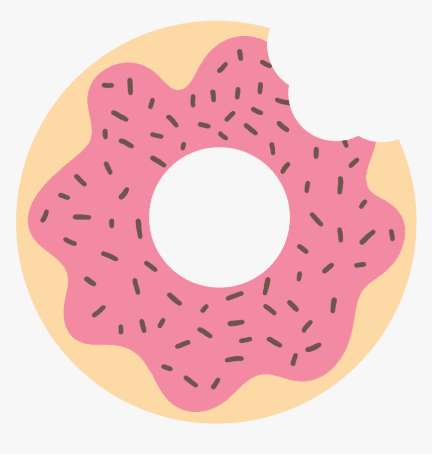 Pink Sprinkle Donut With Bite Clip Art - Circle, HD Png Download, Free Download