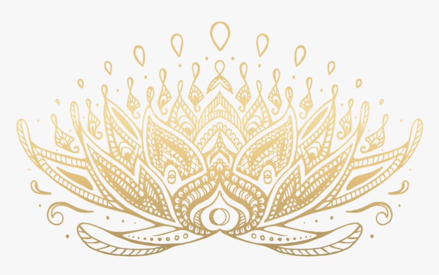 Lotus-gold - Gold Indian Pattern Png, Transparent Png, Free Download