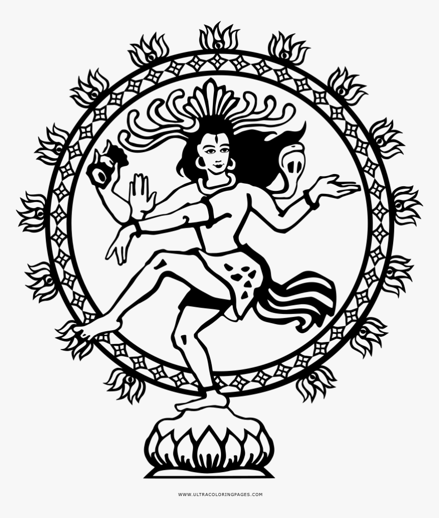 Nataraja Coloring Page - Clipart Nataraja Png, Transparent Png, Free Download