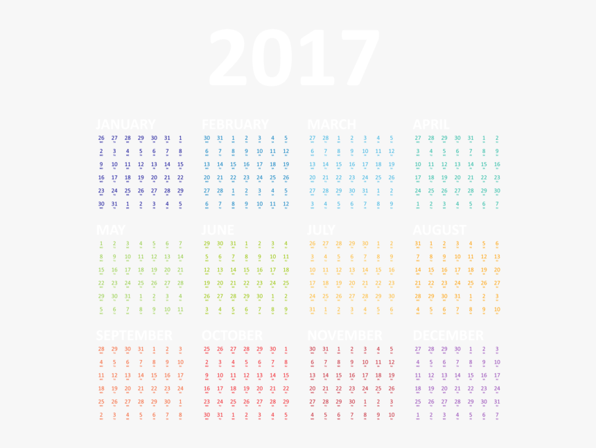 2017 Calendar Png Transparent Clip Art Image - Printing, Png Download, Free Download