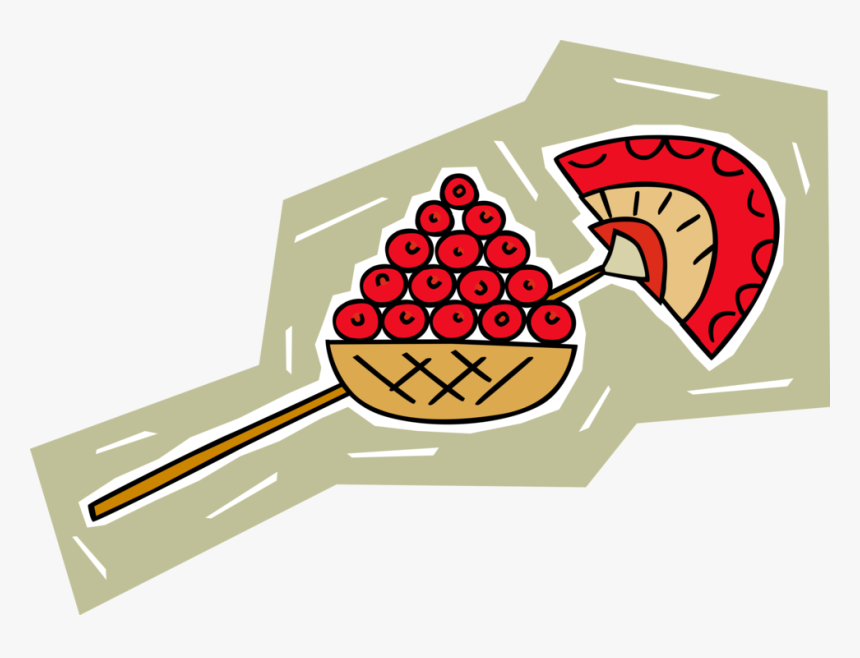 Vector Illustration Of Ancient Egyptian Fan With Pomegranate - Fruit, HD Png Download, Free Download