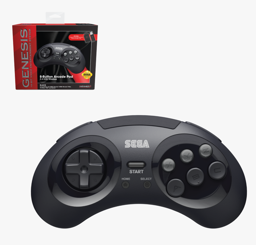 Sega Genesis 6 Button Wireless Controller, HD Png Download, Free Download