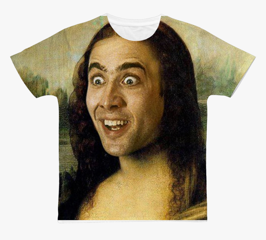 Nicolas Cage As The Mona Lisa Classic Sublimation Adult - Marilyn Manson Nicolas Cage, HD Png Download, Free Download