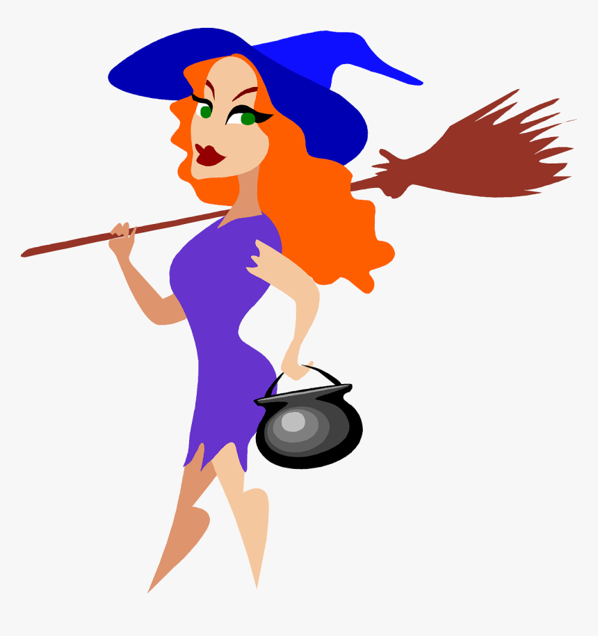Witch Pot Halloween Clipart Pink Png Library Library - Sexy Witch Clipart, Transparent Png, Free Download