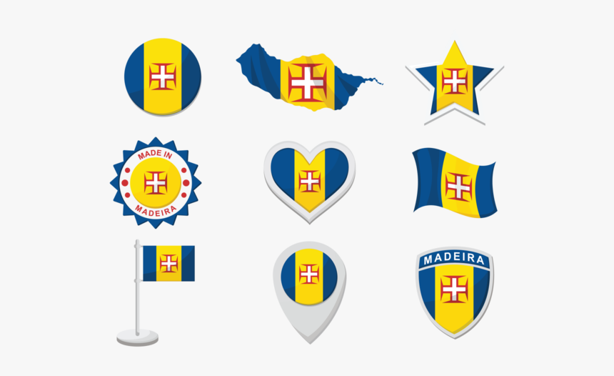 Madeira Icons Vector - Madeira Flag Png, Transparent Png, Free Download
