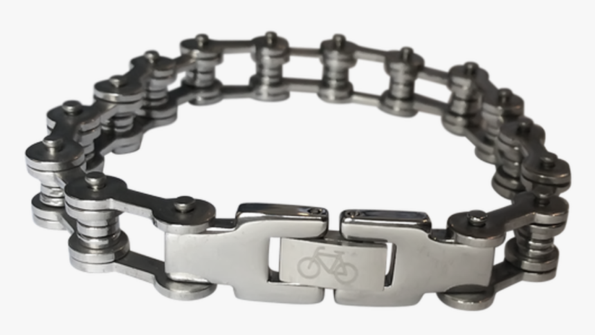 Polished Stainless Steel Bicycle Chain Bracelet - Bracelet, HD Png Download, Free Download