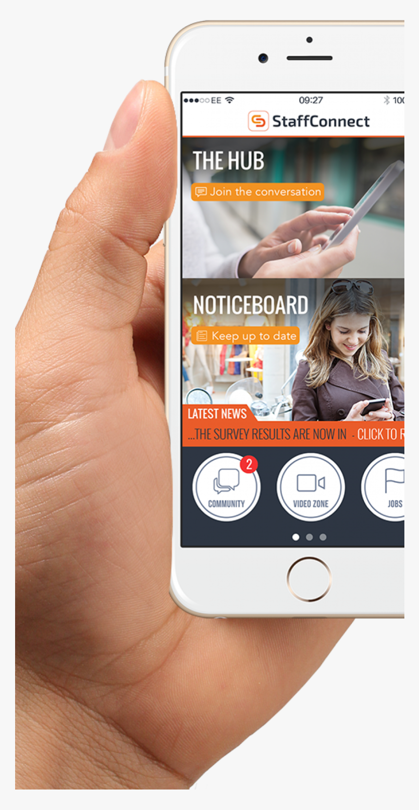 Staffconnect Internal Comms App In Iphone Hand, HD Png Download, Free Download