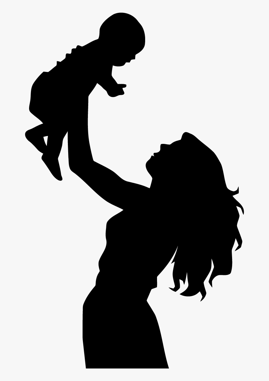 Silhouette Mother Child Drawing Clip Art - Mother And Child Drawing, HD Png Download, Free Download