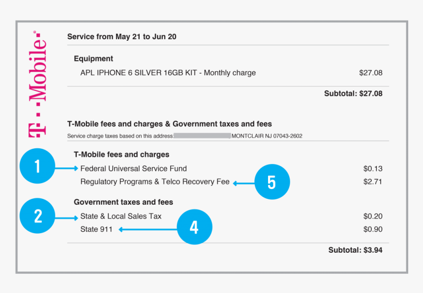 T Mobile One Bill Example, HD Png Download, Free Download