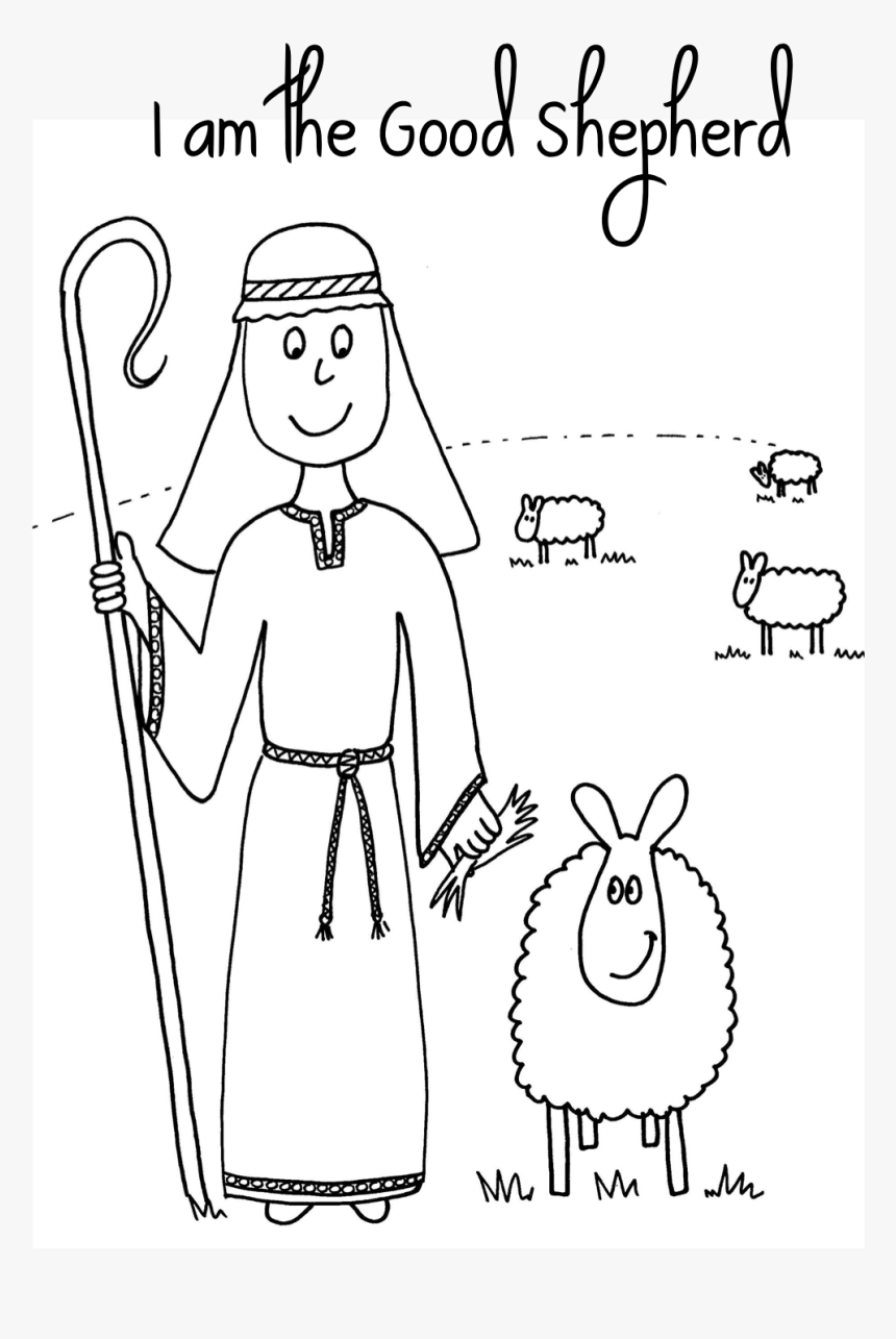 Jesus Lost Sheep Coloring Page For Desktop - Draw The Parable The Lost Sheep, HD Png Download, Free Download