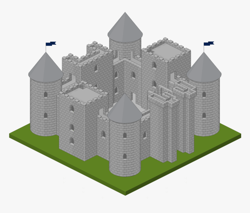 Isometric Castle - Isometric Building Pixelart, HD Png Download, Free Download