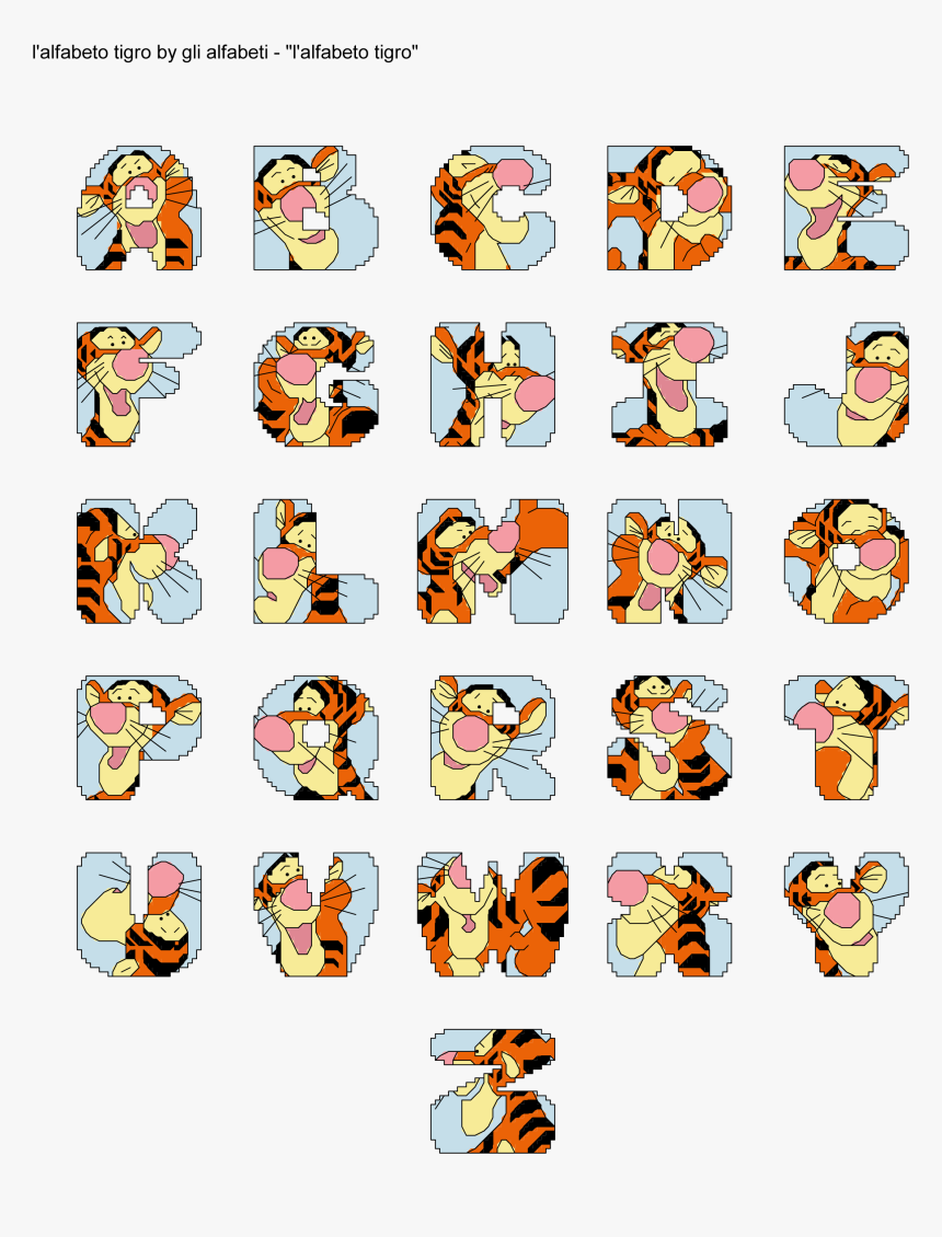 Tigger Transparent Spring Forward - Winnie The Pooh Cross Stitch Alphabet, HD Png Download, Free Download