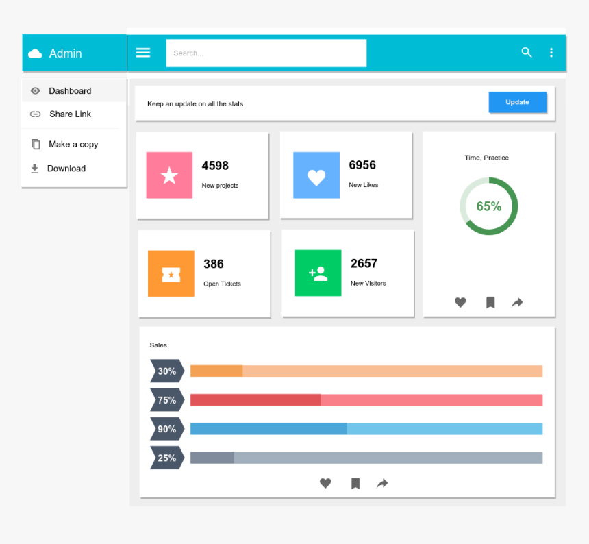 Administration Dashboard Wireframe Design For Admin Hd Png