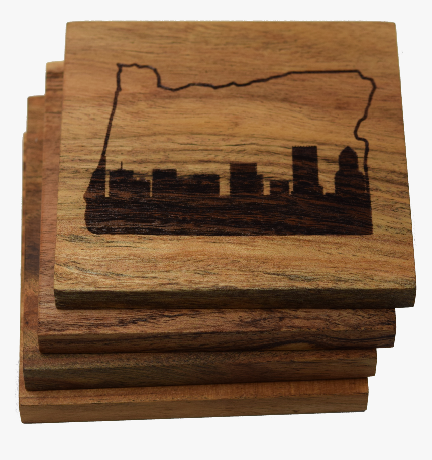 Portland Oregon Skyline Within State Outline Oregon - Plywood, HD Png Download, Free Download