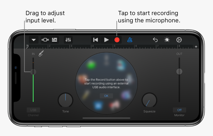 Audio Recorder Touch Instrument - Garageband, HD Png Download, Free Download