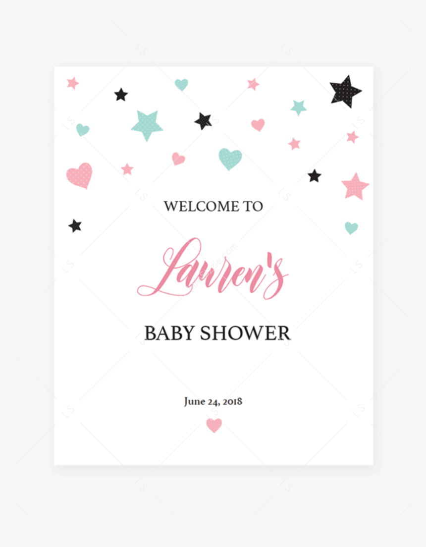 Pink Baby Shower Welcome Sign Printable By Littlesizzle - Portable Network Graphics, HD Png Download, Free Download