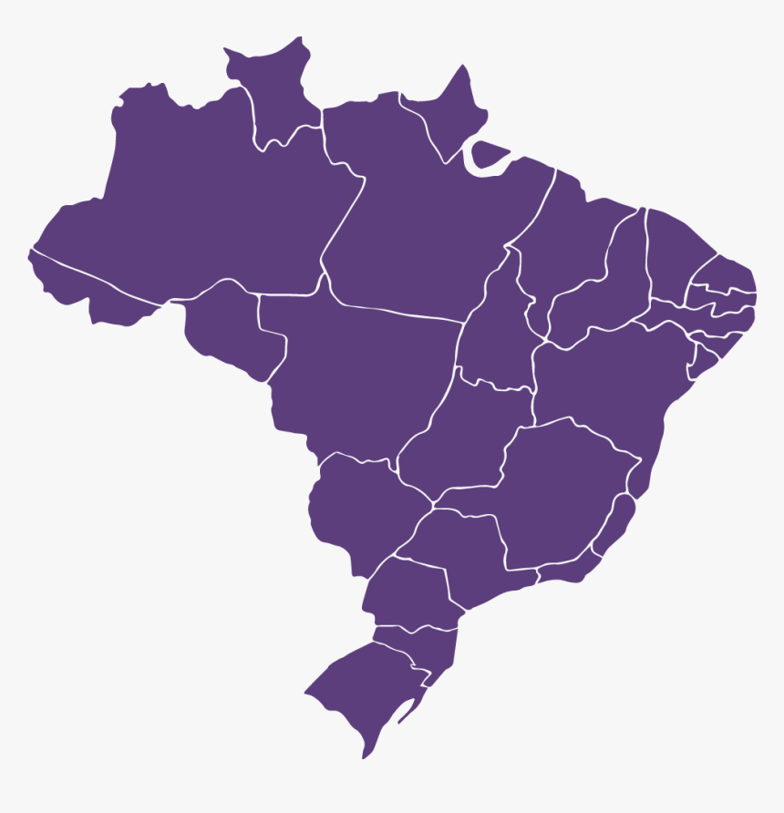 Brazil States And Regions Map, HD Png Download, Free Download