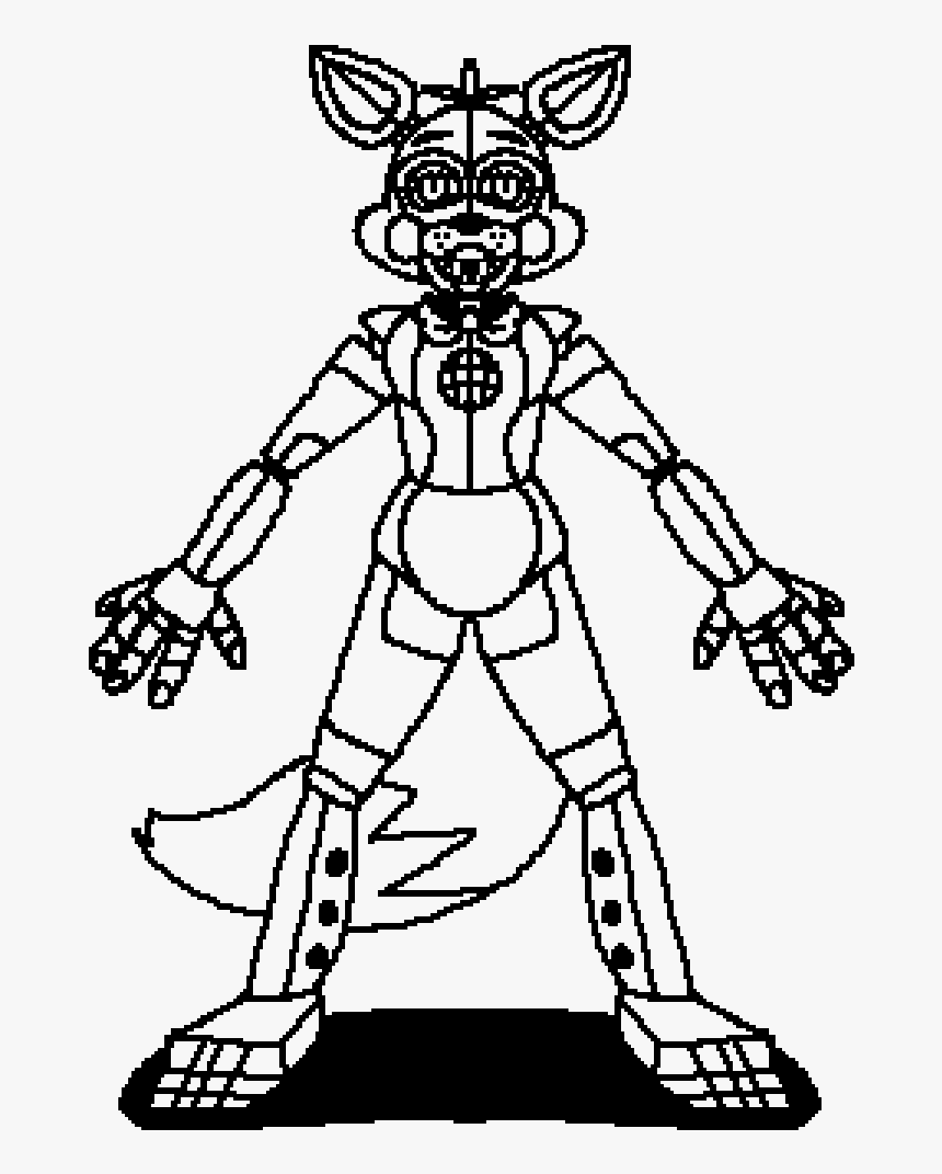 Pixilart Funtime Foxy Pixel Base, HD Png Download, Free Download