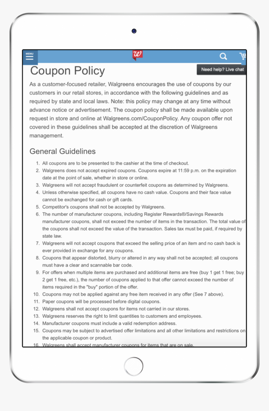 Walgreens Coupon Policy 1528502777 - E-book Readers, HD Png Download, Free Download