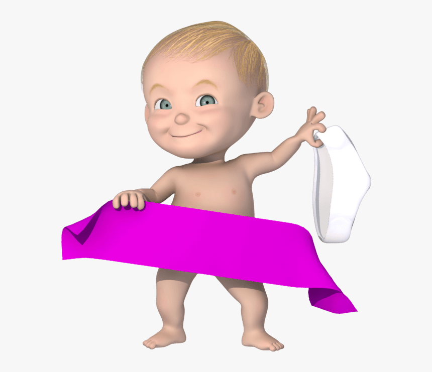 Cartoon Baby Holding A Banner - Dedipic, HD Png Download, Free Download