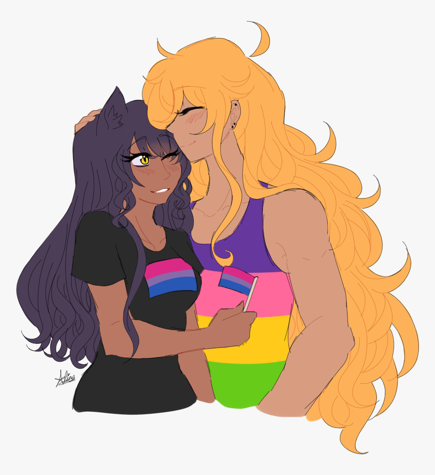 Happy Pride Featuring My Headcanons bisexual Blake - Cartoon, HD Png Download, Free Download