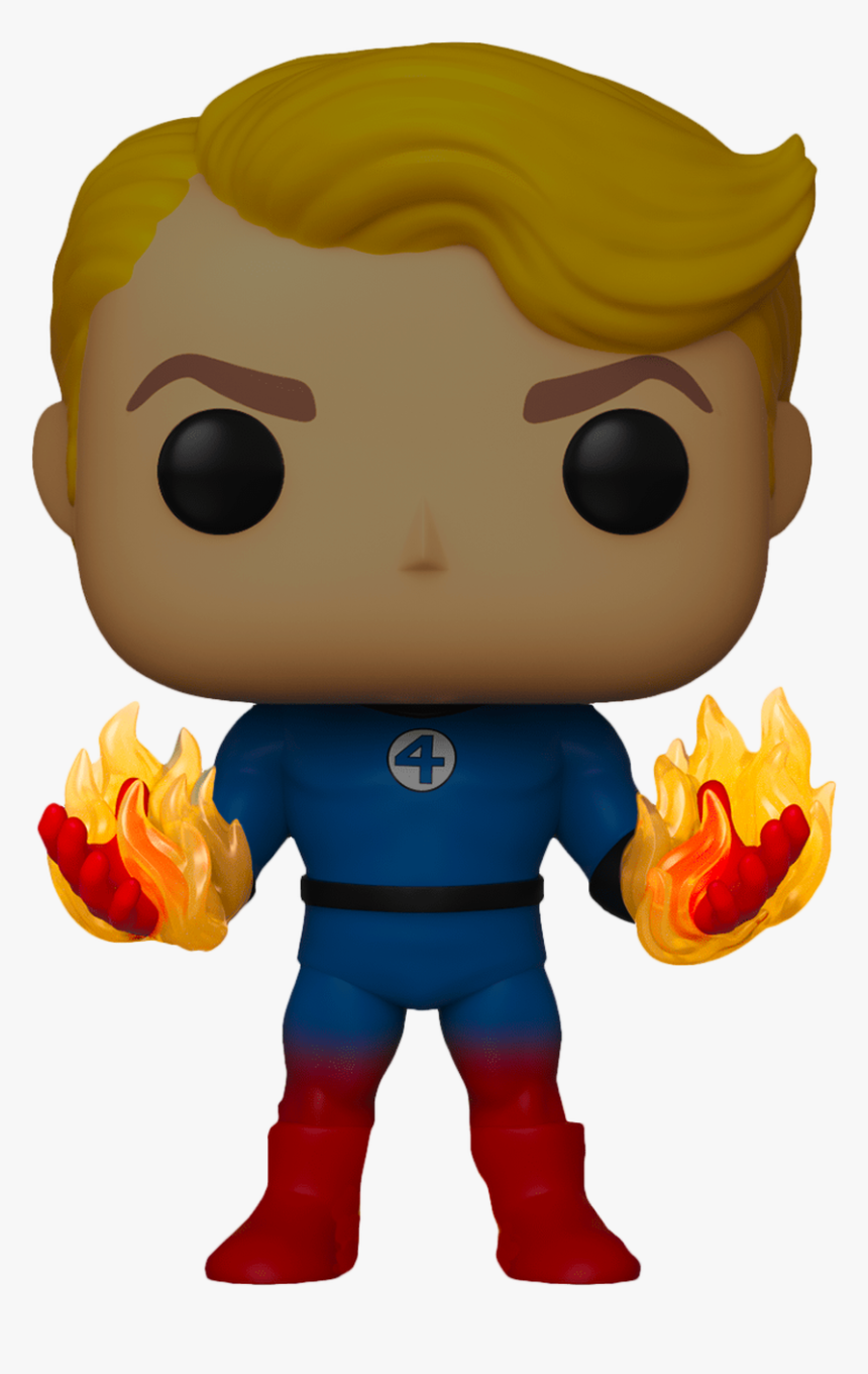 Human Torch With Flames Glow Us Exclusive Pop Vinyl - Funko Pop Human Torch, HD Png Download, Free Download