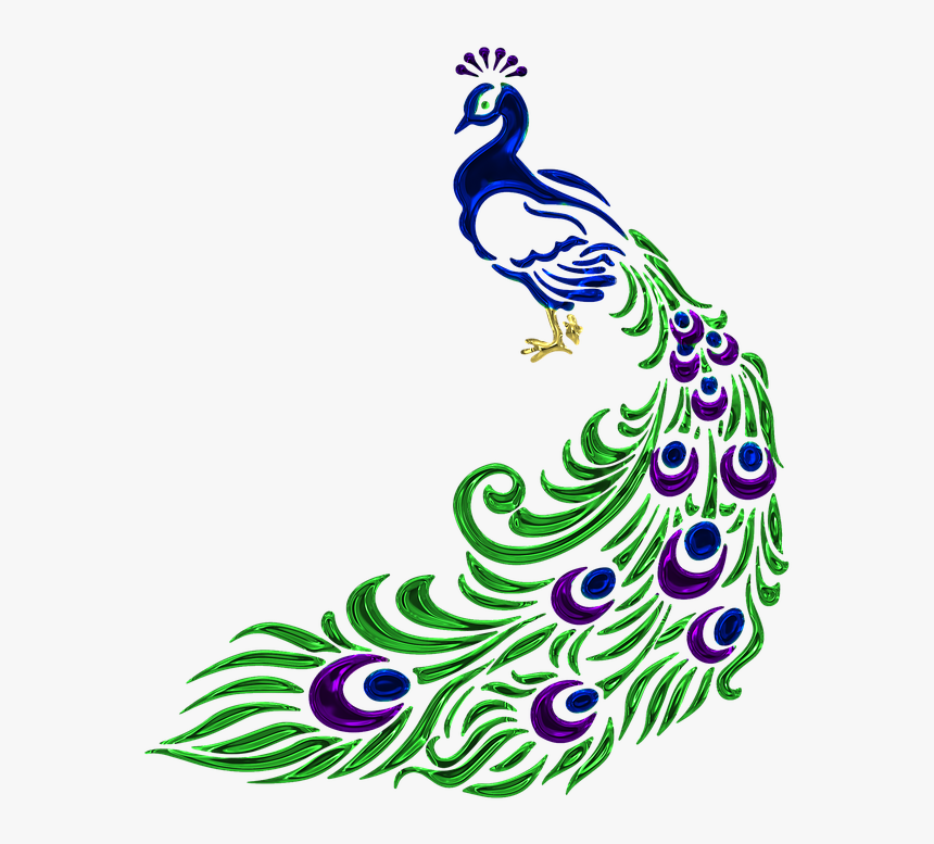 Jewel, Peacock, Jewelry, Feather, Crystal, Gem - Peacock Black And White, HD Png Download, Free Download