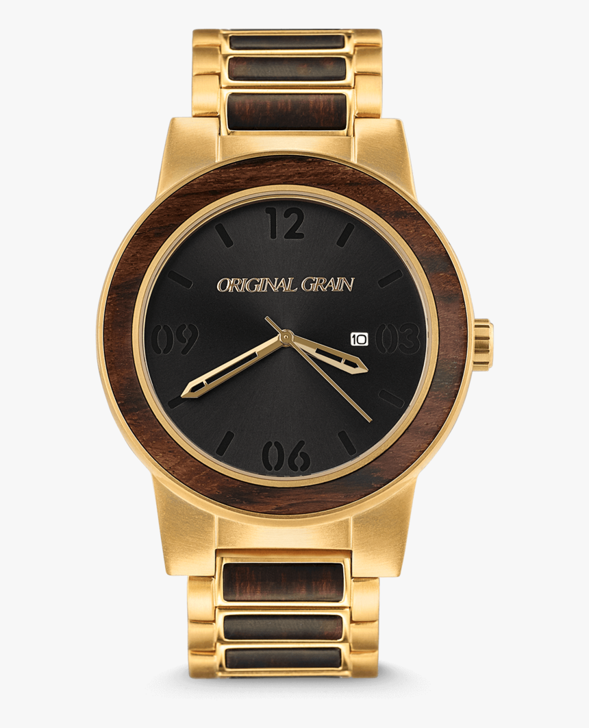 Barrel Collection / 47mm Ebony Wood & Gold Watch By - Watch, HD Png Download, Free Download