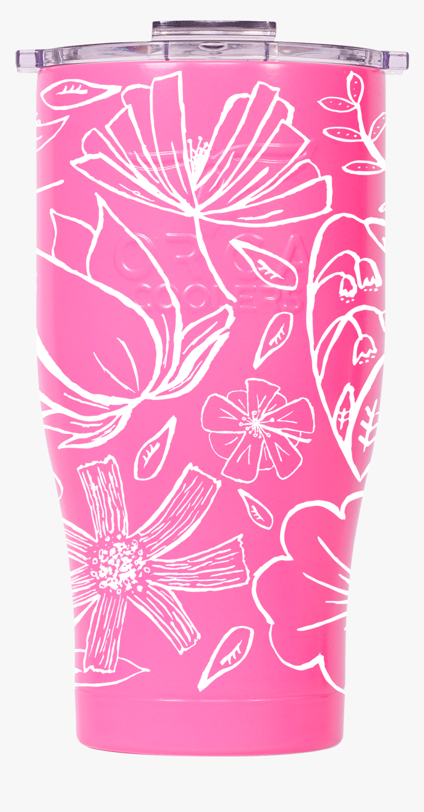 Floral Sketch 27oz Chaser Pink/clear - Floral Sketch 27oz Chaser, HD Png Download, Free Download