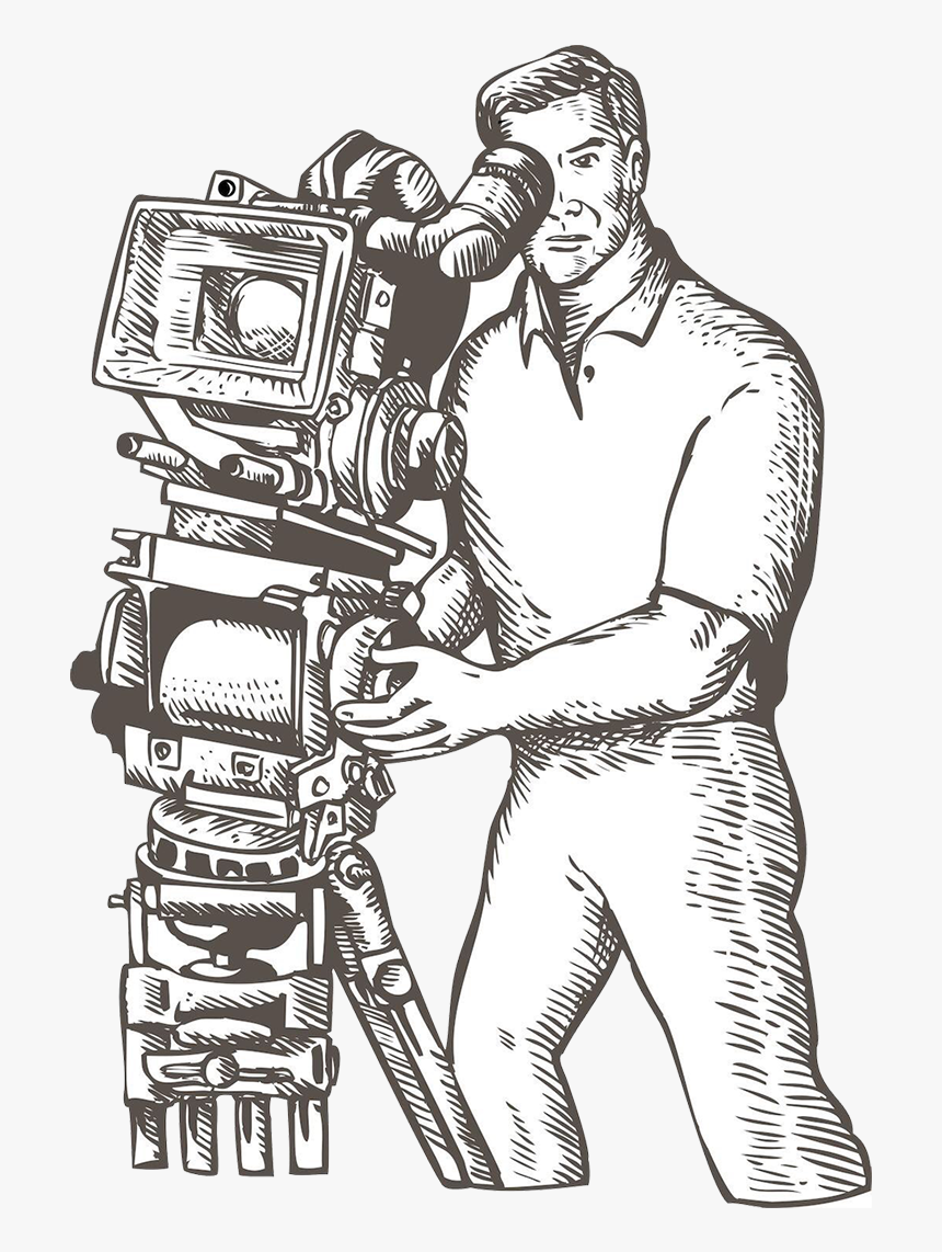 Film Director Camera Illustration Hand Painted Handpainted - Camera Film Director, HD Png Download, Free Download