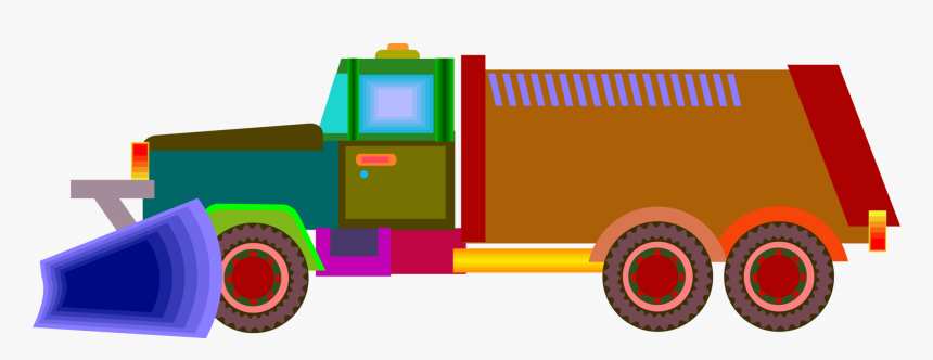 Vector Illustration Of Snow Plow And Snow Removal Equipment - Truck, HD Png Download, Free Download