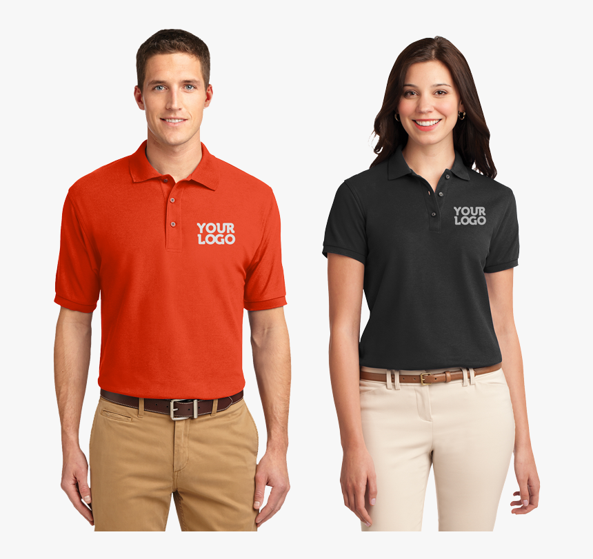 Silk Touch Polo Shirt Mens Orange Ladies Black - Womens Navy Polo Shirt, HD Png Download, Free Download