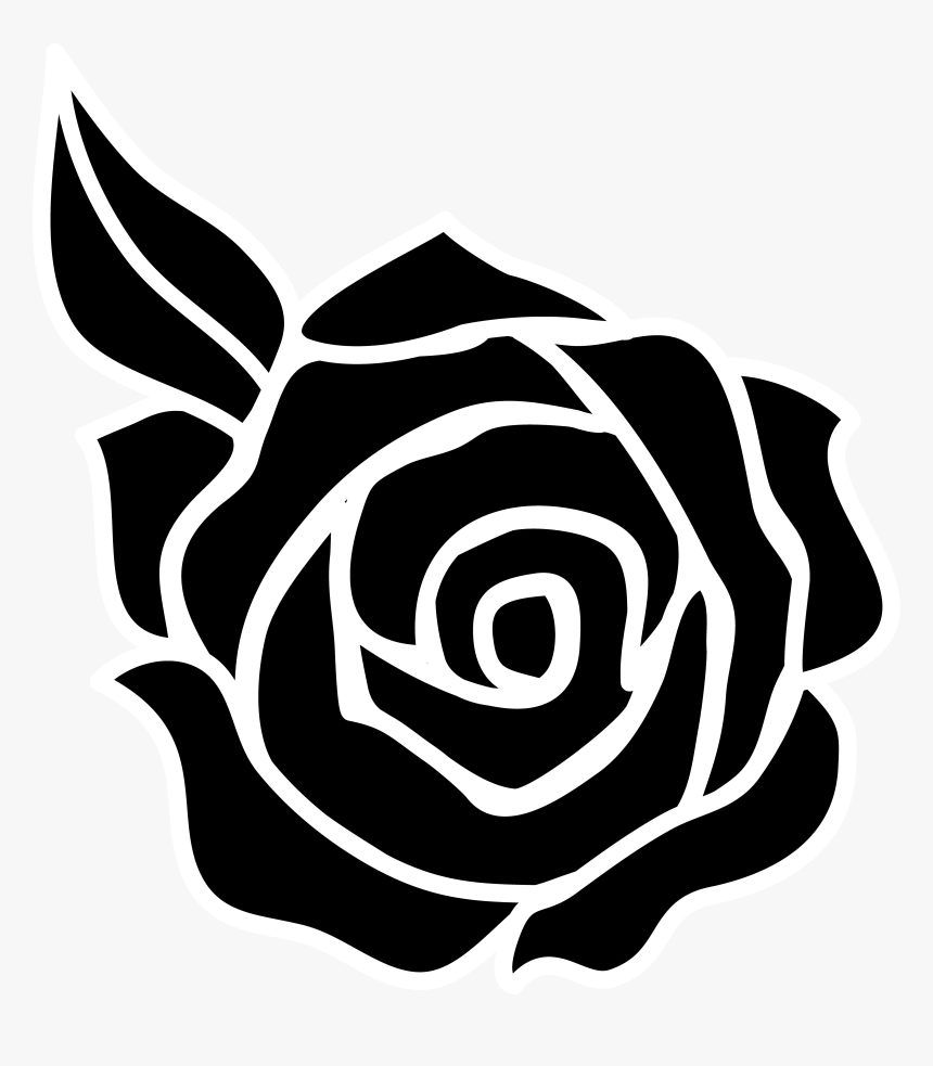 Horseshoe And Rose Vinyl Decal Cowgirl Horse Rodeo - Rose Png Black And White, Transparent Png, Free Download